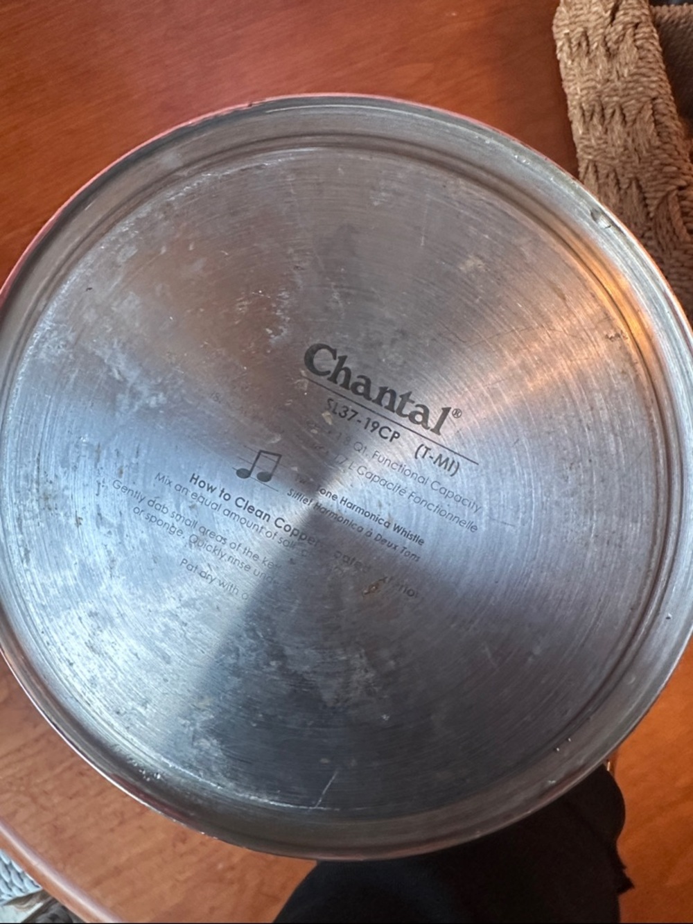 Chantal Copper Stainless Steel Whistling Tea Kettle - Picture 8 of 8